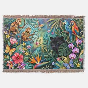 Schwarzer Panther Afrika Fröhlicher Collage-Stil D Decke