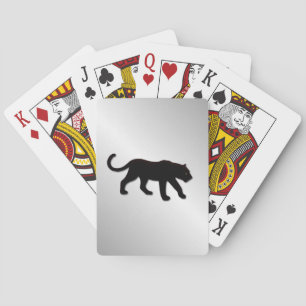Schwarzer Panther auf Silber Spielkarten