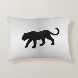 Schwarzer Panther auf Silber Zierkissen