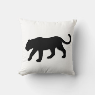 Schwarzer Panther auf Weiß Kissen