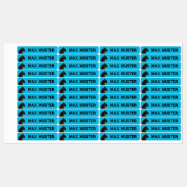 Schwarzer Panther blau 96 schmale Kinder Etiketten