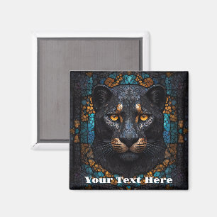 Schwarzer Panther blüht auf: Blumen-Kühlschrankmag Magnet