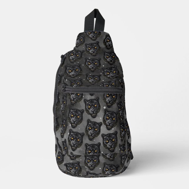 Schwarzer Panther Crossbody Bag (Vorderseite)
