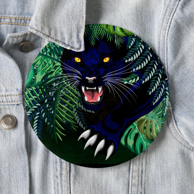 Schwarzer Panther Geist des Dschungels Button (Beispiel)