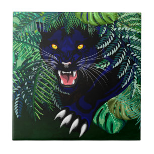 Schwarzer Panther Geist des Dschungels Fliese