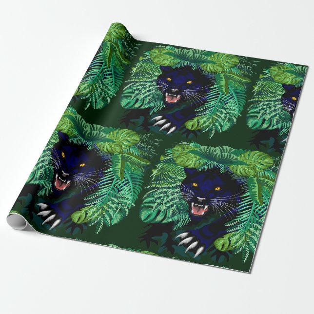 Schwarzer Panther Geist des Dschungels Geschenkpapier (Ungerollt)