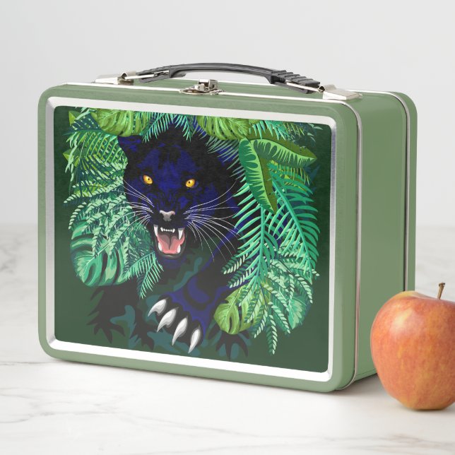 Schwarzer Panther Geist des Dschungels Metall Brotdose (Beispiel)