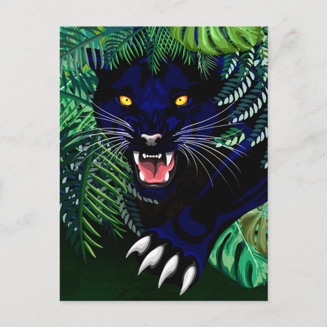 Schwarzer Panther Geist des Dschungels Postkarte (Vorderseite)