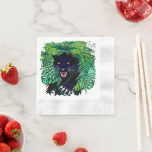 Schwarzer Panther Geist des Dschungels Serviette