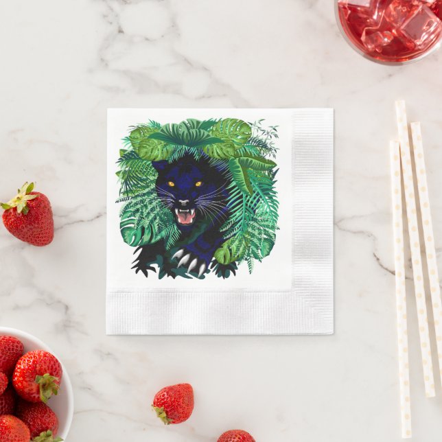 Schwarzer Panther Geist des Dschungels Serviette (Beispiel)
