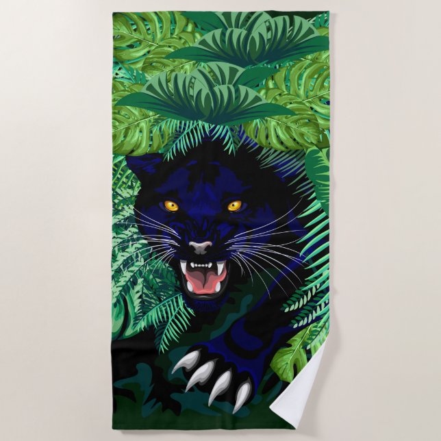 Schwarzer Panther Geist des Dschungels Strandtuch (Vorderseite)