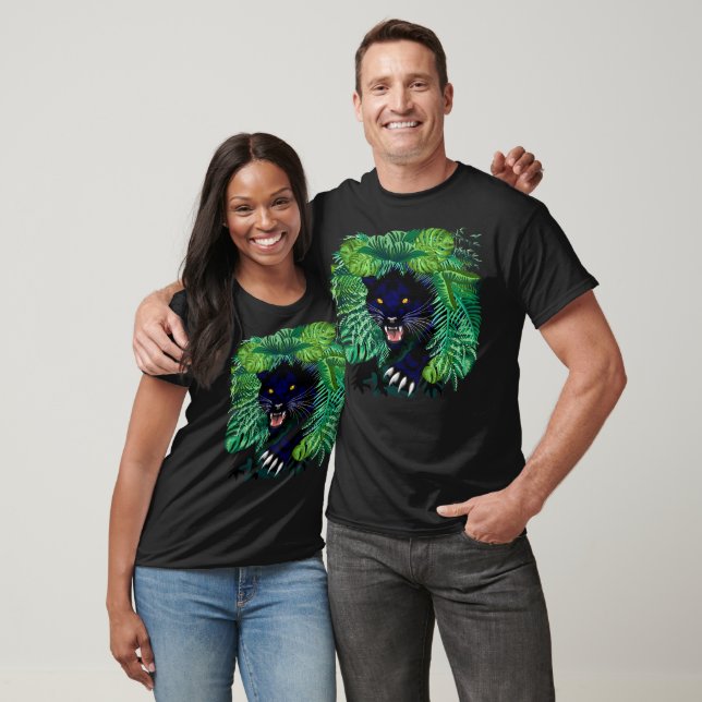 Schwarzer Panther Geist des Dschungels T-Shirt (Unisex)