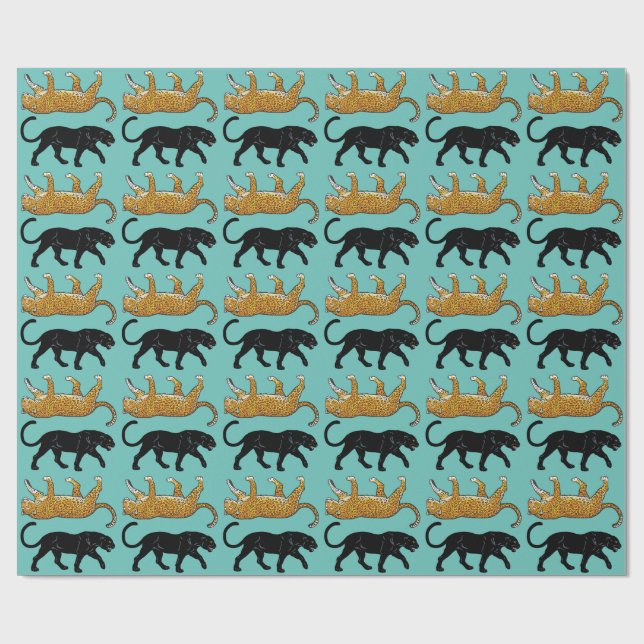 schwarzer Panther Geschenkpapier (Flach)