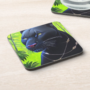 Schwarzer Panther Getränkeuntersetzer