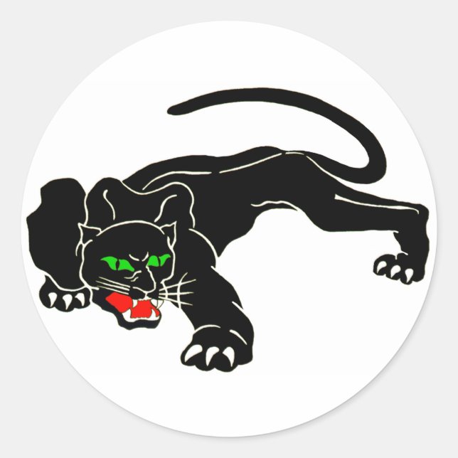 Schwarzer Panther - Große CAT Runder Aufkleber (Vorderseite)