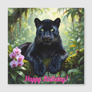 Schwarzer Panther im Dschungel Magnetkarte