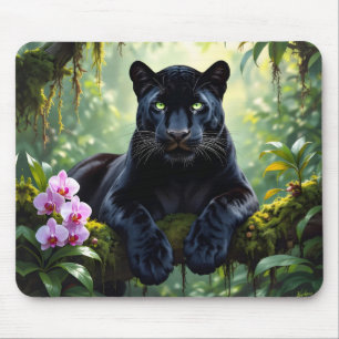Schwarzer Panther im Dschungel Mousepad