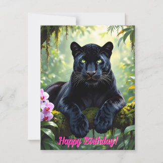 Schwarzer Panther im Dschungel Postkarte
