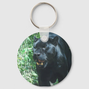 Schwarzer Panther-Katzen-Schlüsselanhänger Schlüsselanhänger
