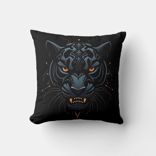 Schwarzer Panther Kissen (Vorderseite)