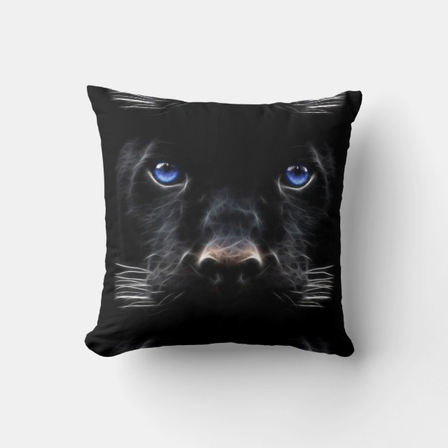 Schwarzer Panther-Kissen Kissen (Vorderseite)