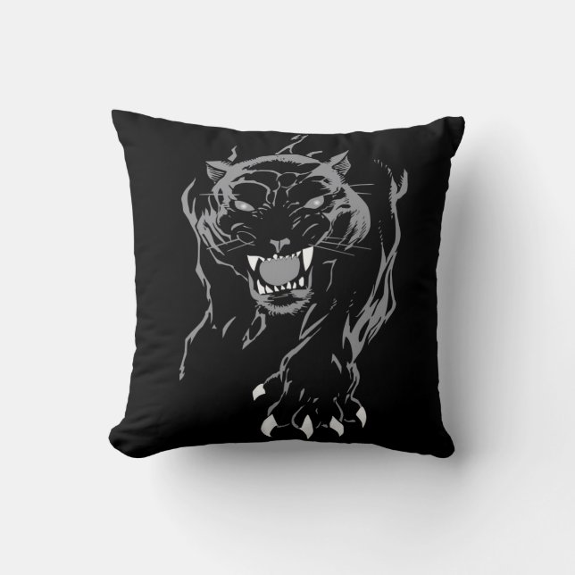 Schwarzer Panther-Kissen Kissen (Vorderseite)