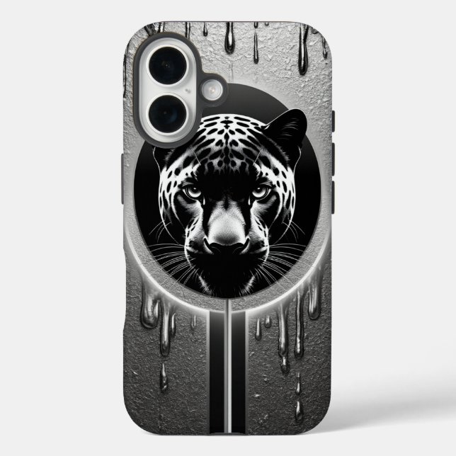 Schwarzer Panther kraftvolles Design 🐆 iPhone 16 Hülle (Rückseite)