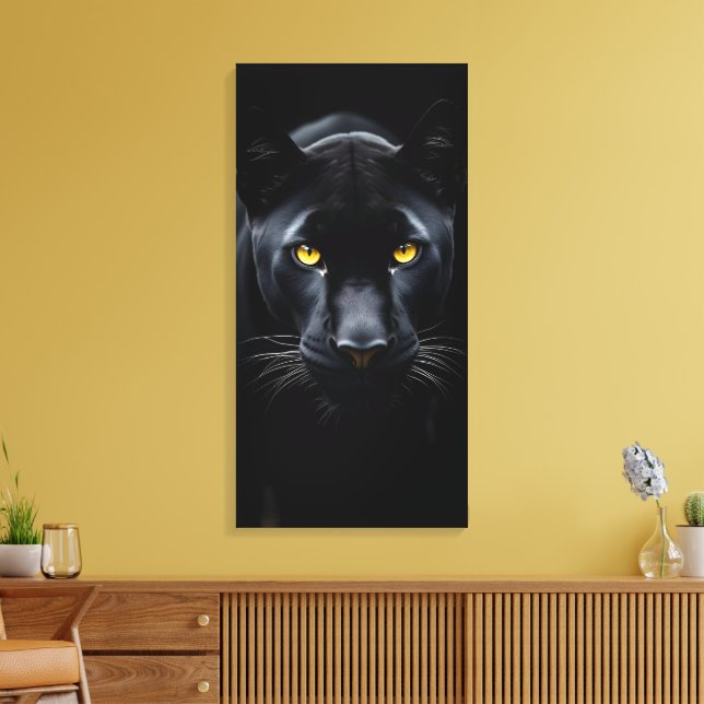 Schwarzer Panther Leinwanddruck (Insitu (Wohnzimmer))