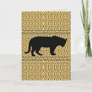 Schwarzer Panther, Leopardengruß / Notizkarte Karte