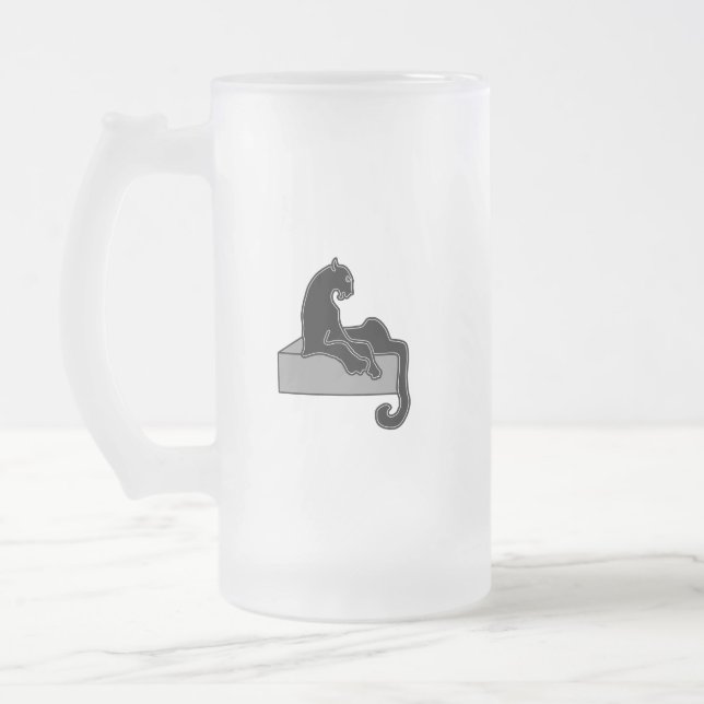 Schwarzer Panther Mattglas Bierglas (Links)