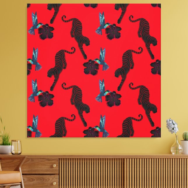 Schwarzer Panther Maximalistischer Leinwanddruck (Insitu (Wohnzimmer))