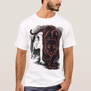 Schwarzer Panther mit Frauen T-Shirt