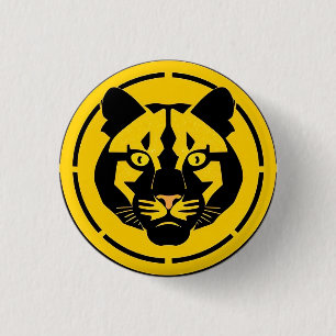 Schwarzer Panther mit kunstvollen Details Button