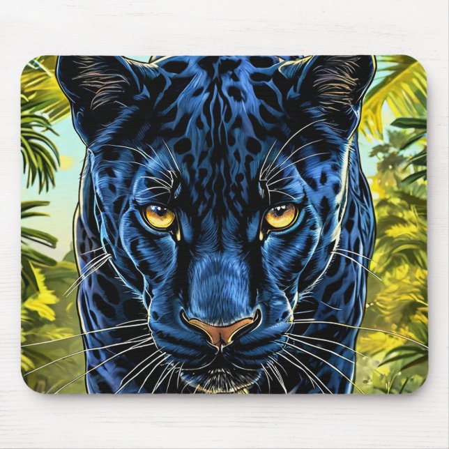 Schwarzer Panther Mousepad (Vorne)