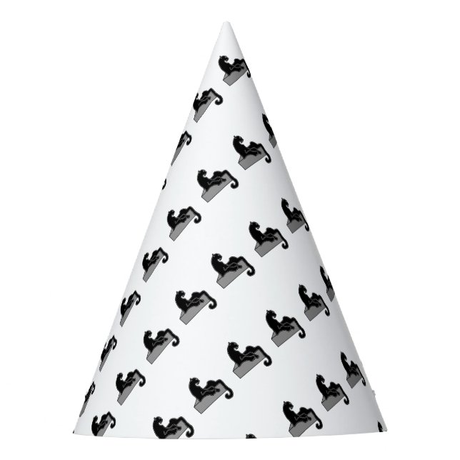 Schwarzer Panther Partyhütchen (Vorderseite)