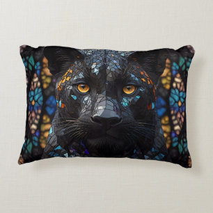 Schwarzer Panther Portrait Accent Pillow Dekokissen