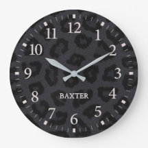 Schwarzer Panther Print Animal Pattern mit Namen