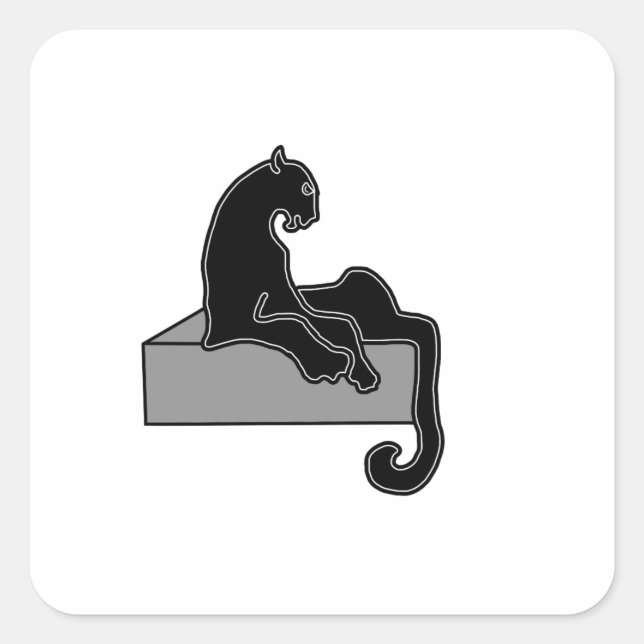 Schwarzer Panther Quadratischer Aufkleber (Vorderseite)