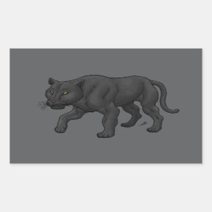 Schwarzer Panther Rechteckiger Aufkleber