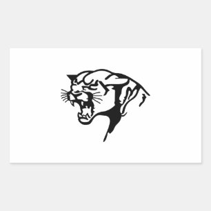 SCHWARZER PANTHER RECHTECKIGER AUFKLEBER