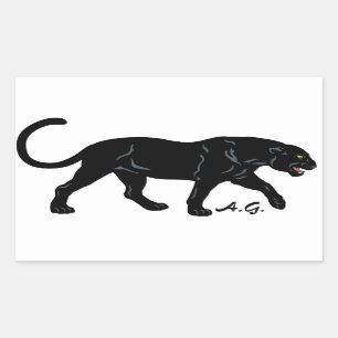 schwarzer Panther Rechteckiger Aufkleber