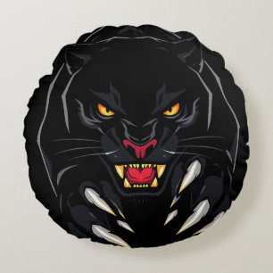 Schwarzer Panther Rundes Kissen