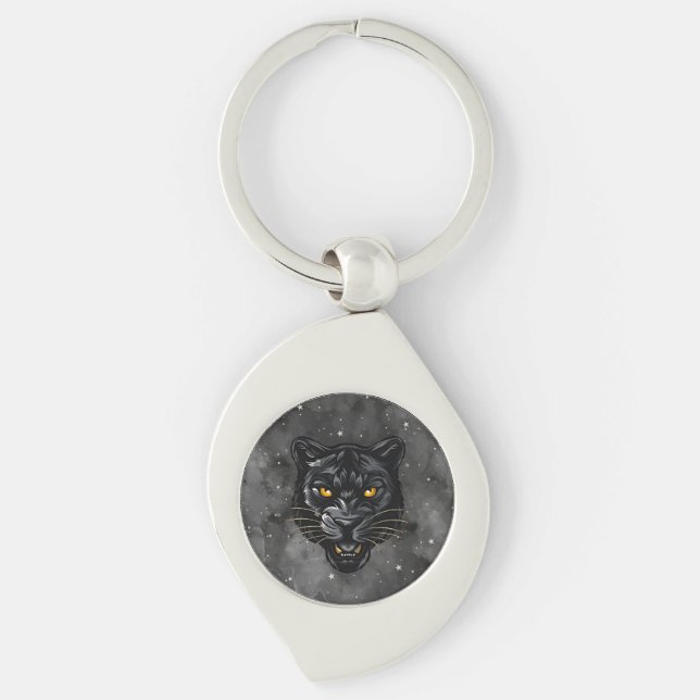 Schwarzer Panther Schlüsselanhänger (Vorderseite)