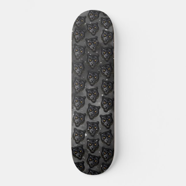 Schwarzer Panther Skateboard (Vorderseite)