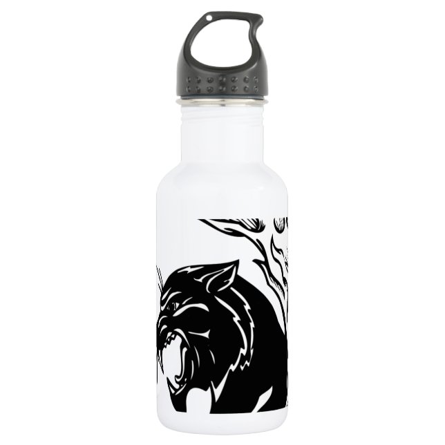 Schwarzer Panther Trinkflasche (Vorderseite)