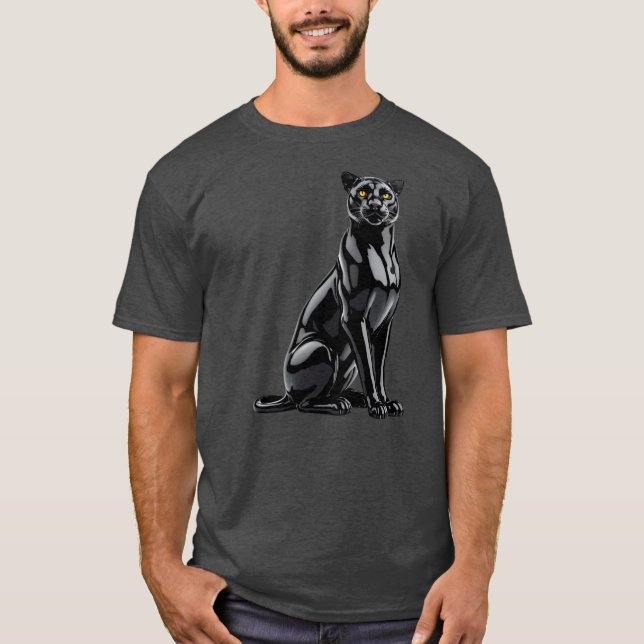 Schwarzer Panther und Reflexionen von natürlichem  T-Shirt (Vorderseite)