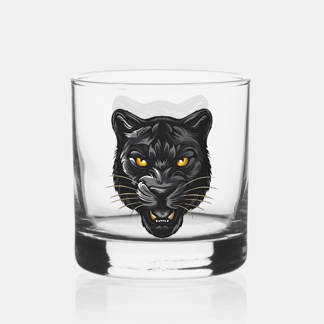 Schwarzer Panther Whiskyglas (Vorderseite)