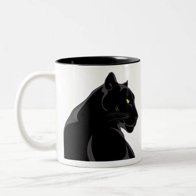 schwarzer Panther Zweifarbige Tasse (Links)
