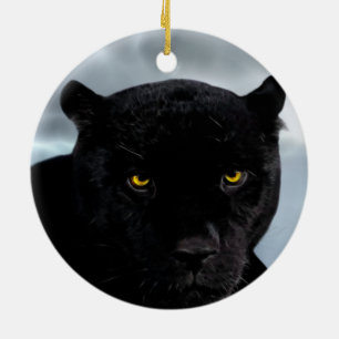 Schwarzer PantherPanthera Keramikornament