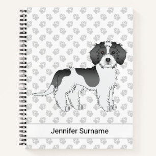 Schwarzer Parti-color Mini Goldendoodle Hund & Tex Notizbuch